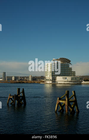 Cardiff Bay St Davids Hotel and spa in docklands with old architecture. Stock Photo