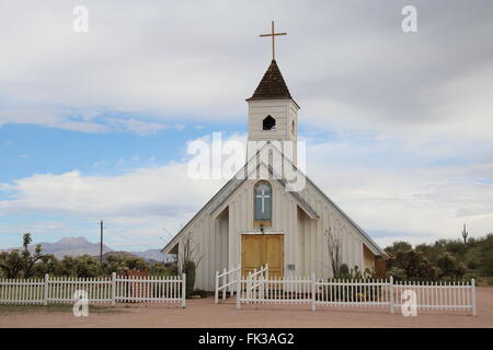 Church at Superstition Mountain Stock Photo