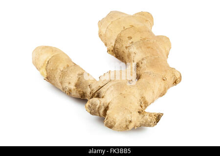 Ginger root  isolated on white background with clipping path Stock Photo