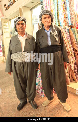 Kurdish men dressed in traditional clothes, Erbil, Iraq Stock Photo ...