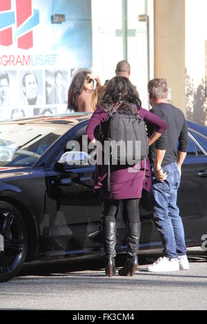 Sylvester Stallone has a chat with female paparazzi photgrapher named Kat  Featuring: Sylvester Stallone Where: Los Angeles, California, United States When: 04 Feb 2016 Stock Photo