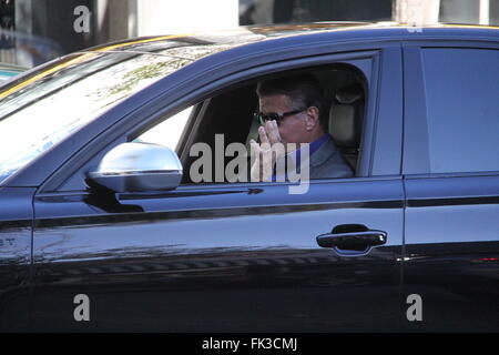 Sylvester Stallone has a chat with female paparazzi photgrapher named Kat  Featuring: Sylvester Stallone Where: Los Angeles, California, United States When: 04 Feb 2016 Stock Photo