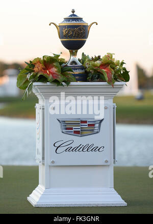 Doral, Florida, USA. 06th Mar, 2016. The Championship Trophy before the final round of the World Golf Championships-Cadillac Championships - Final Round at Trump National Doral in Doral, FL Credit:  Action Plus Sports/Alamy Live News Stock Photo