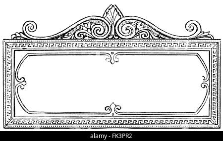 Victorian rectangular decorative frame (vintage engraving) Stock Photo