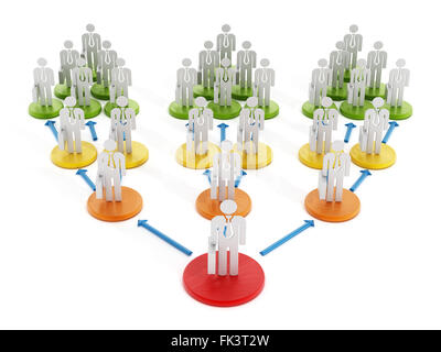 Business network diagram with circles connecting people. Stock Photo