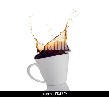 Coffee splash from a cup Stock Photo
