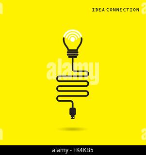 Creative light bulb with wifi connection icons for business or commercial use. Vector illustration Stock Vector