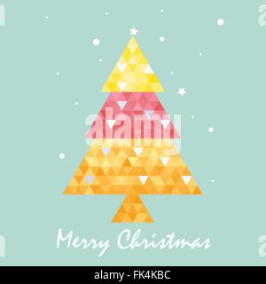 Christmas postcard template with christmas tree . Vector illustration. Stock Vector