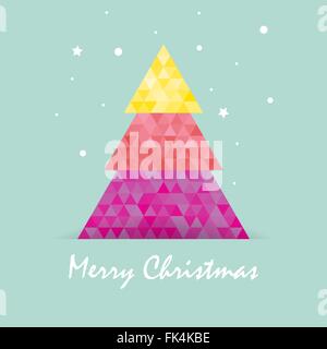 Christmas postcard template with christmas tree . Vector illustration. Stock Vector
