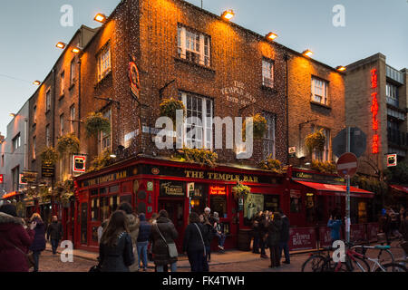 Temple Bar, Dublin, Ireland early evening Stock Photo