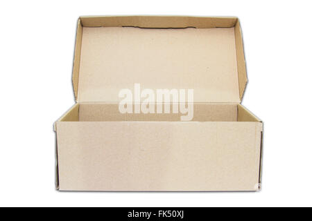 Empty cardboard box on isolated background. With path Stock Photo