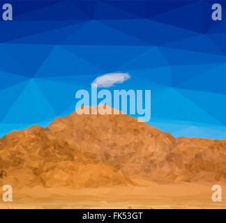 Low poly vector desert mountain Stock Vector