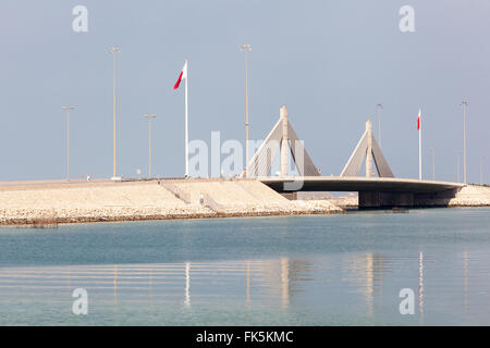 Causeway Bridge in Manama, Kingdom of Bahrain Stock Photo