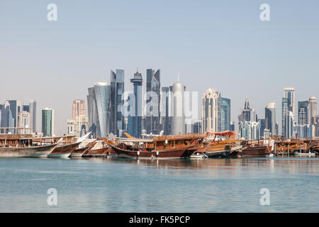 Doha city skyline, Qatar Stock Photo