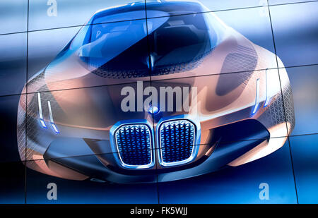 Munich, Germany. 07th Mar, 2016. A BMW design study can be seen during a press conference at BMW facilties in Munich, Germany, 07 March 2016. The Bayrische Flugzeugwerke aircraft manufacturer was founded on 07 March 1916 and later became the Bayrische Motoren Werke (Bavarian Motor Works) - BMW. Photo: SVEN HOPPE/dpa/Alamy Live News Stock Photo