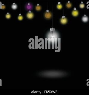 colorful light bulbs on background. Vector illustration Stock Vector