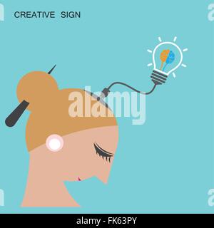Creative silhouette woman head background, design for poster flyer cover brochure ,business idea.vector illustration Stock Vector