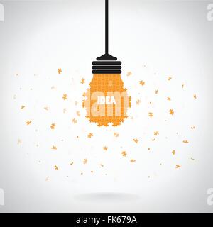 Creative puzzle light bulb Idea concept background ,design for poster flyer cover brochure,education concept ,business idea. Stock Vector