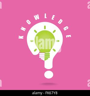 Creative light bulb symbol and question mark sign on background. Knowledge and education sign. Vector illustration Stock Vector