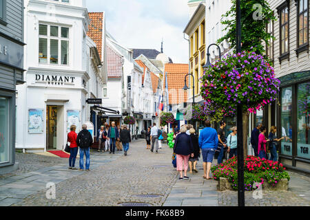 Pedestrianised shopping street in Stavanger, Norway, Scandinavia, Europe Stock Photo