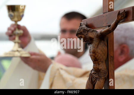 Visitation monastery, Catholic Mass, Eucharist, Thonon-les-Bains, Haute-Savoie, France, Europe Stock Photo