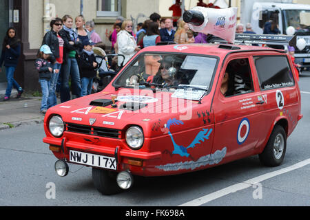 Robin Reliant Automobile at German Street Carnival Stock Photo