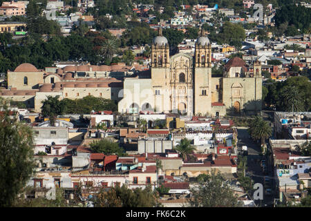 Aerial view of city and Santo Domingo church, Oaxaca, Mexico, North America