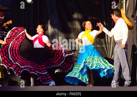 Mexican folk dance, dancers from Mexico. Stock Photo