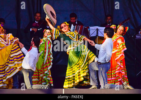 Mexican folk dance, dancers from Mexico. Stock Photo