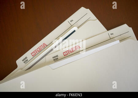 Confidential file folders. Stock Photo