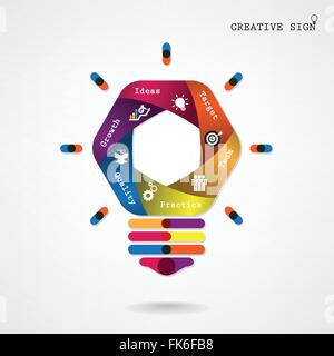 Creative light bulb Idea concept background ,design for poster flyer cover brochure ,business idea ,education background. Stock Vector