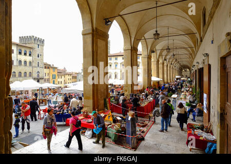 Piazza Grande market Arezzo Stock Photo Alamy