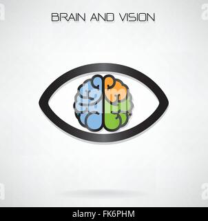 left and right brain and eye symbol ,design for poster flyer cover brochure,vision concept,education concept ,business idea Stock Vector