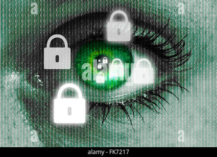 encryption eye looks at viewer concept background Stock Photo - Alamy