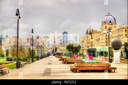 Panorama of Baku from Winter Park Stock Photo