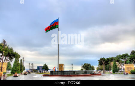 Flag of Azerbaijan in Baku Stock Photo