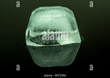 A closeup shot of ice against a black background Stock Photo