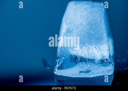 A closeup shot of ice against a black background Stock Photo