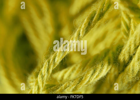 Macro Yellow Yarn Wool Texture Background Stock Photo