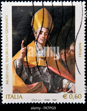 ITALY - CIRCA 2009: A stamp printed in Italy dedicated to Museum Treasure of San Gennaro, Naples, circa 2009 Stock Photo