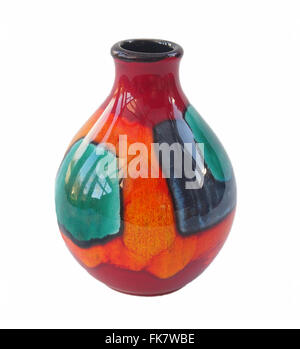 Poole pottery bud vase in the Gemstone design finish, studio shot isolated on a white background. Stock Photo