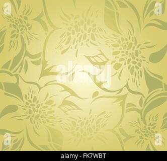 Green floral decorative holiday background with floral ornaments Stock Vector