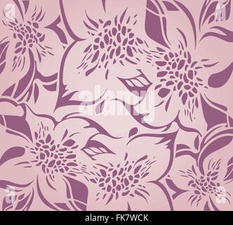 Pink floral decorative holiday background with floral ornaments Stock Vector