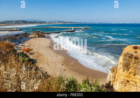 Portugal, Algarve, Lagos, view of Praia da Batata, Batata Beach Stock Photo