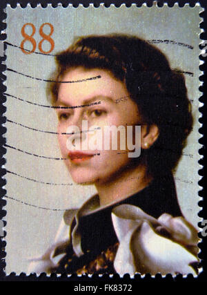 AUSTRALIA - CIRCA 2013: stamp printed in Australia shows Queen Elizabeth II by Pietro Annigoni, circa 2013 Stock Photo