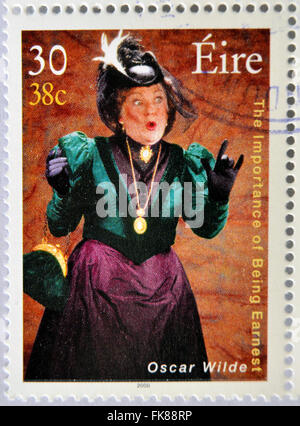 IRELAND - CIRCA 2000: a stamp printed in Ireland shows an image commemorative of The importance of being Earnest by Oscar Wilde, Stock Photo