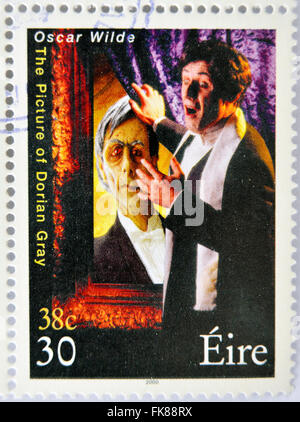 IRELAND - CIRCA 2000: stamp printed in Ireland shows an image commemorative of The picture of Dorian Gray a novel by Oscar Wilde Stock Photo