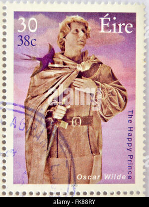 IRELAND - CIRCA 2000: a stamp printed in Ireland shows an image commemorative of The happy prince a book by Oscar Wilde Stock Photo