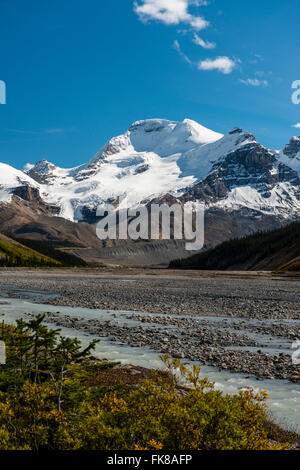 View from Highway Icefields Parkway, Highway 93, Canadian Rockies, Alberta Province, Canada Stock Photo