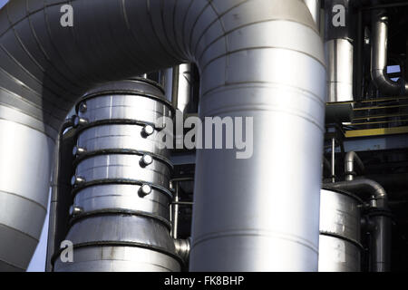 Pipe cane mill to produce sugar and alcohol Stock Photo